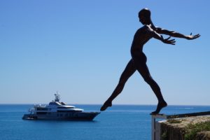 Network Yacht Brokers Antibes stepping on-board statue